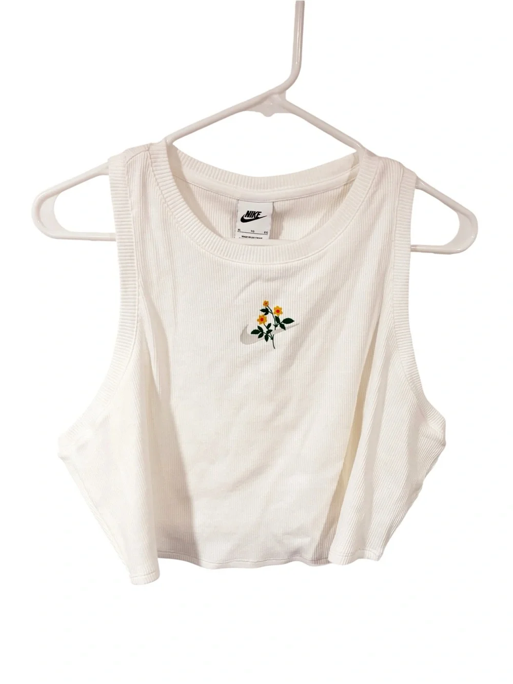 Nike Women's Sportswear Essential Cropped Ribbed Tank Size XL NEW